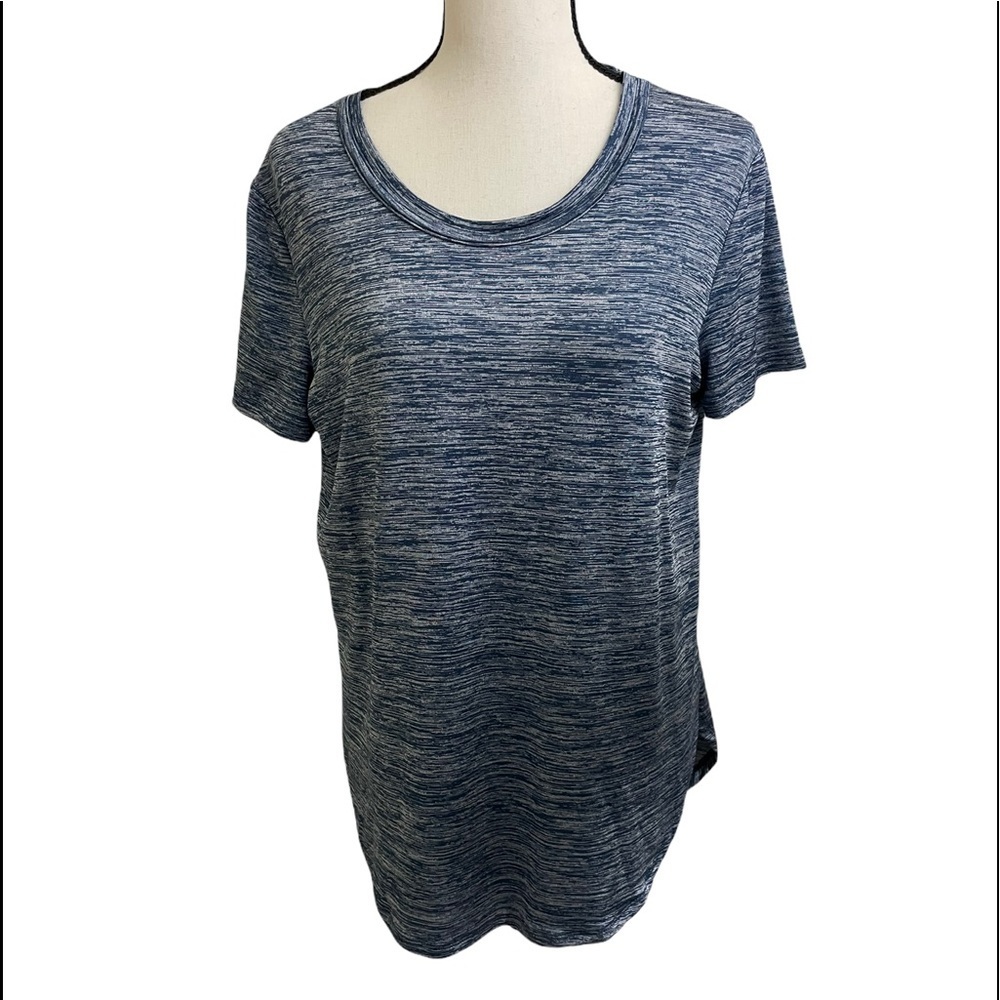 Athleta Womens athletic split side mesh back short sleeve top size medium